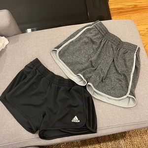 Adidas and champion grey workout shorts